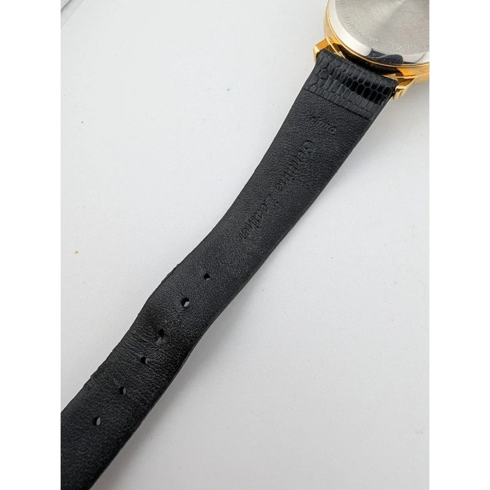 Prudential Watch Men 33mm Gold Case Black Leather Band- New Battery‎